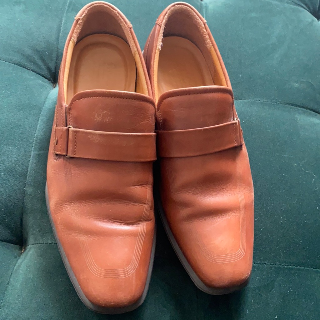 Ecco Tan Luggage Loafer With Front Strap Slip On Loafers 10